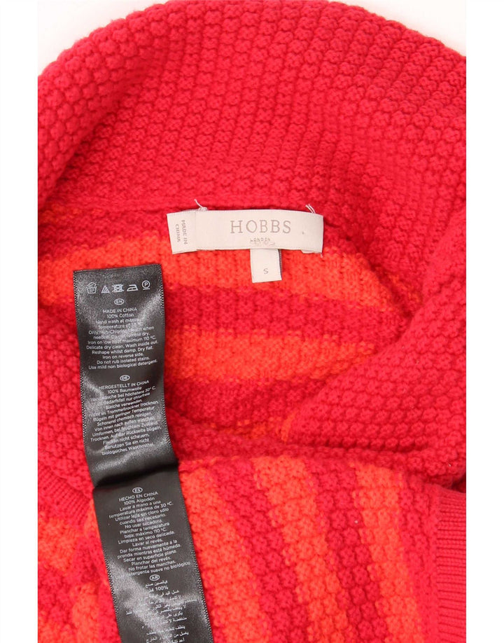 Hobbs Womens Oversized Roll Neck Jumper Sweater UK 10 Small Red Striped