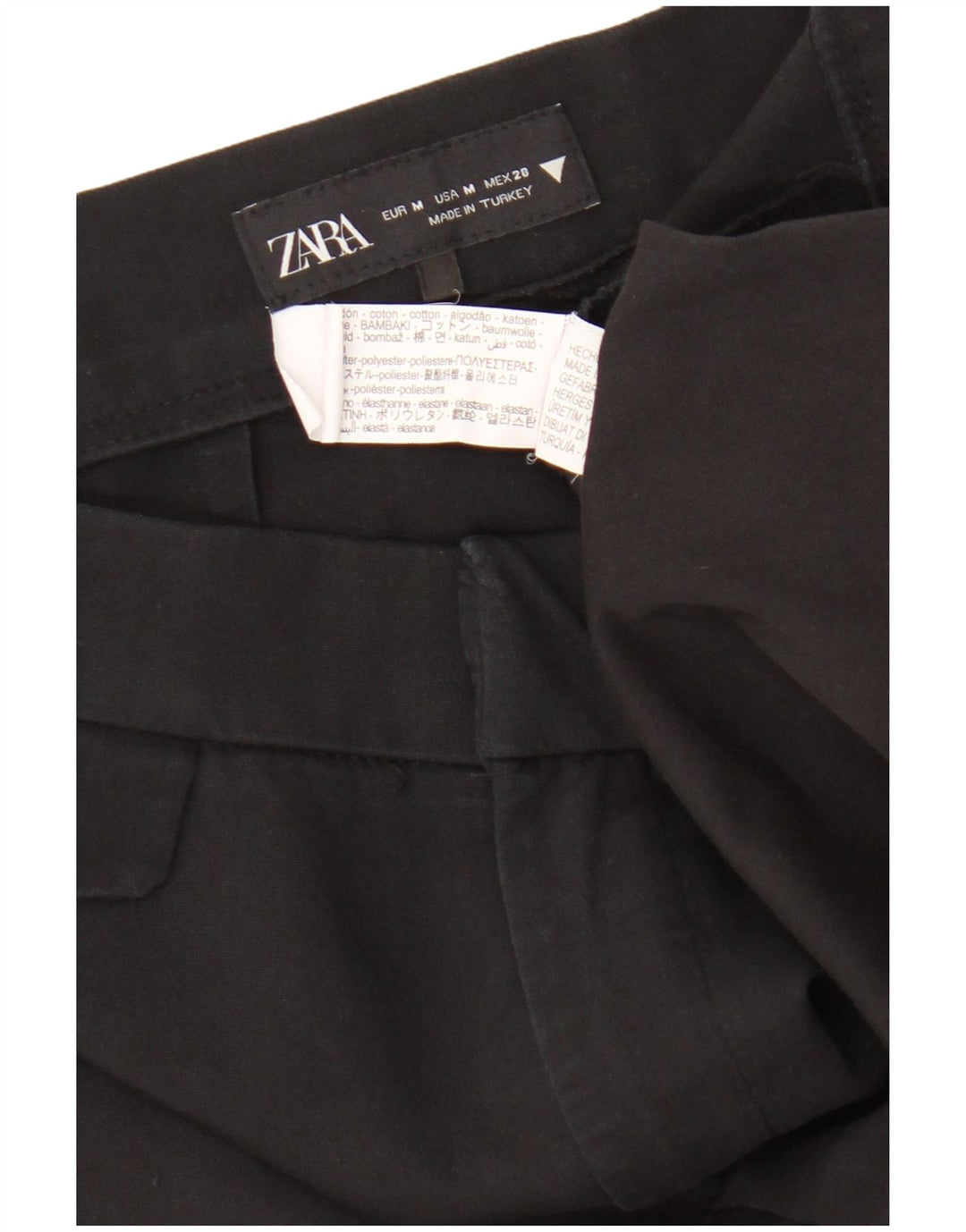 Zara Womens Bootcut Cropped Trousers Medium W28 L25 Black Cotton