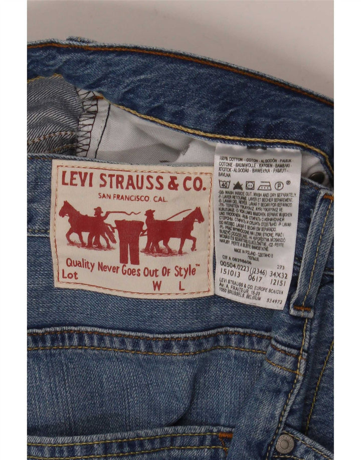 Levi's Mens Straight Jeans W34 L32 Blue Cotton