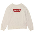 LEVI'S Boys Graphic Sweatshirt Jumper 15-16 Years White Cotton