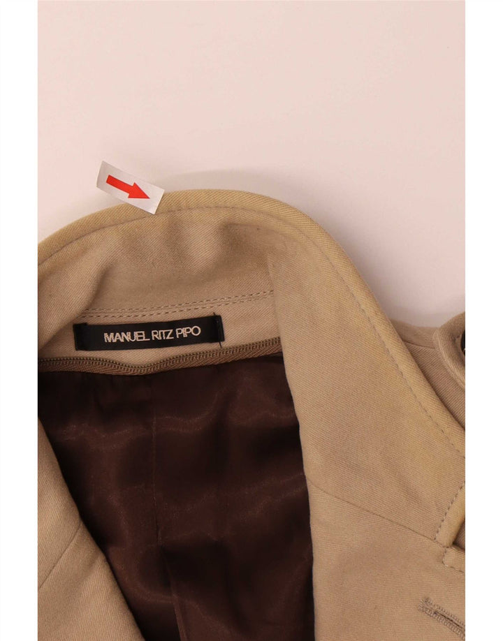 Manuel Ritz Pipo Mens Military 3 Button Blazer Jacket IT 50 Large Beige