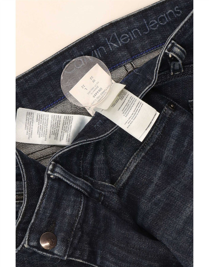 Calvin Klein Mens Slim Jeans W33 L32 Navy Blue Cotton