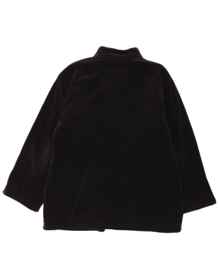 i Blues Womens 3 Button Velvet Blazer Jacket UK 14 Large Black Cotton