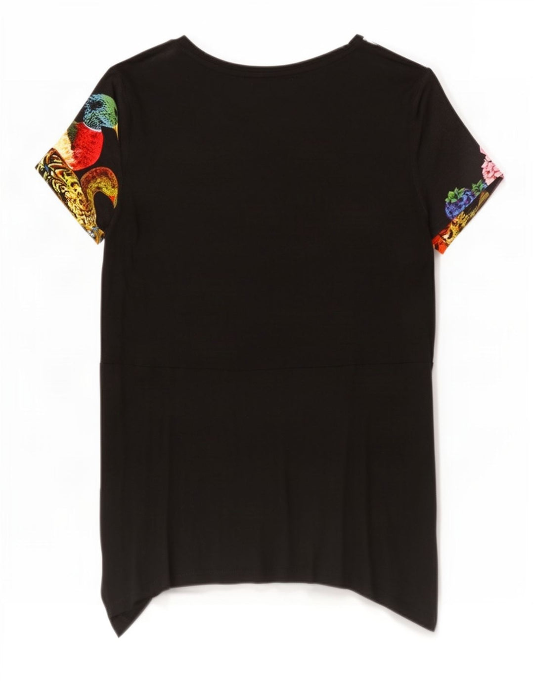 Desigual Womens Peacocks Graphic Tunic Top UK 12 Medium Black Floral