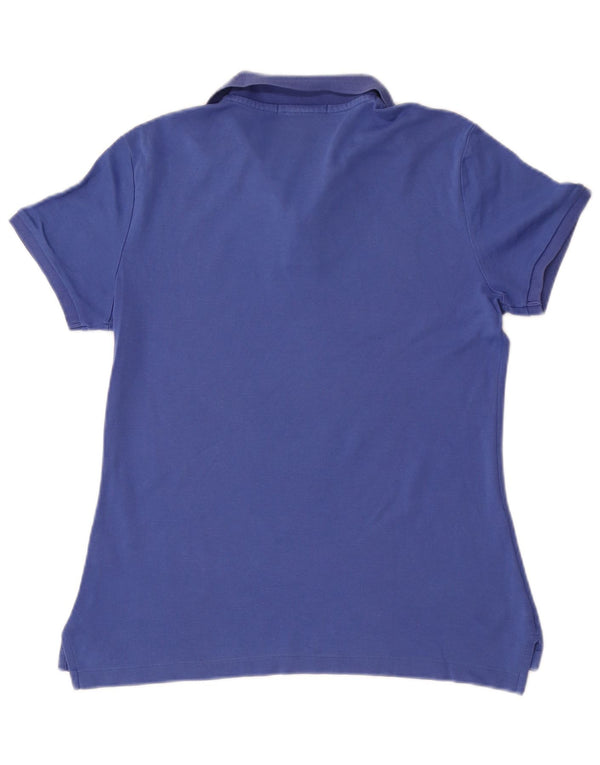 Ralph Lauren Womens Polo Shirt UK 12 Medium Blue Cotton
