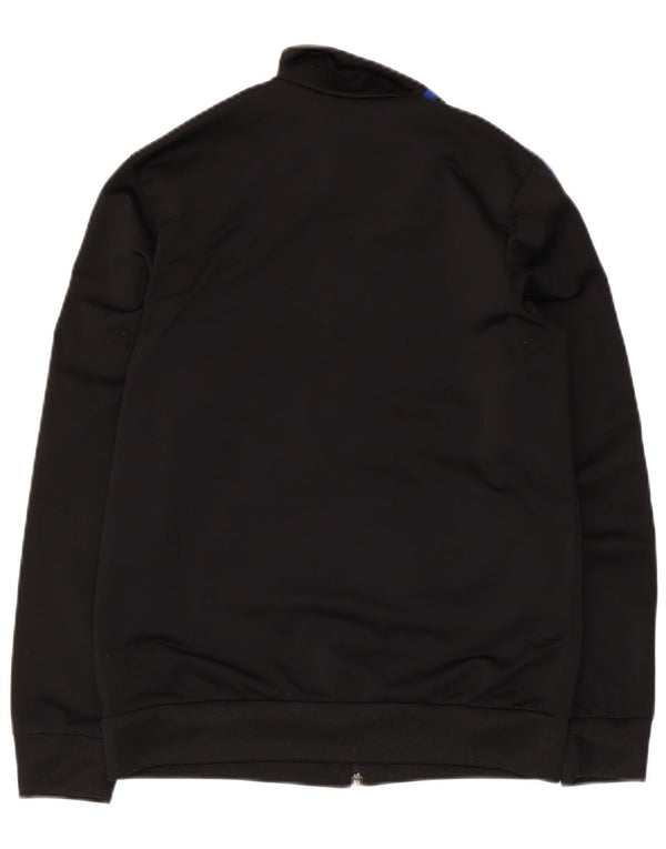 Adidas Boys Graphic Tracksuit Top Jacket 13-14 Years Black Polyester
