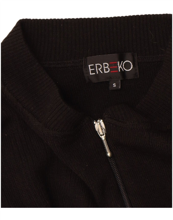 Vintage Mens Cardigan Sweater Small Black Wool