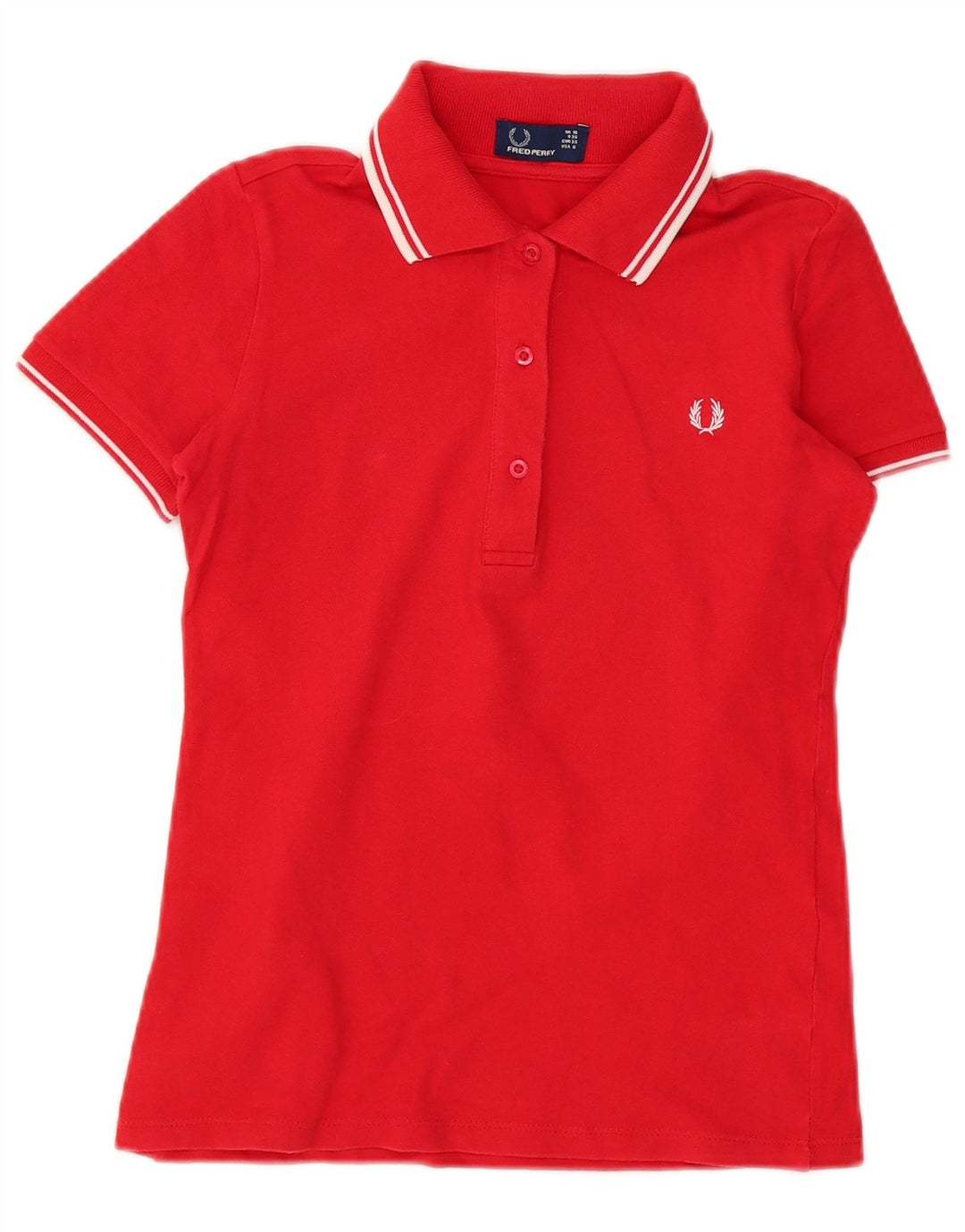 Fred Perry Womens Polo Shirt UK 10 Small Red Cotton