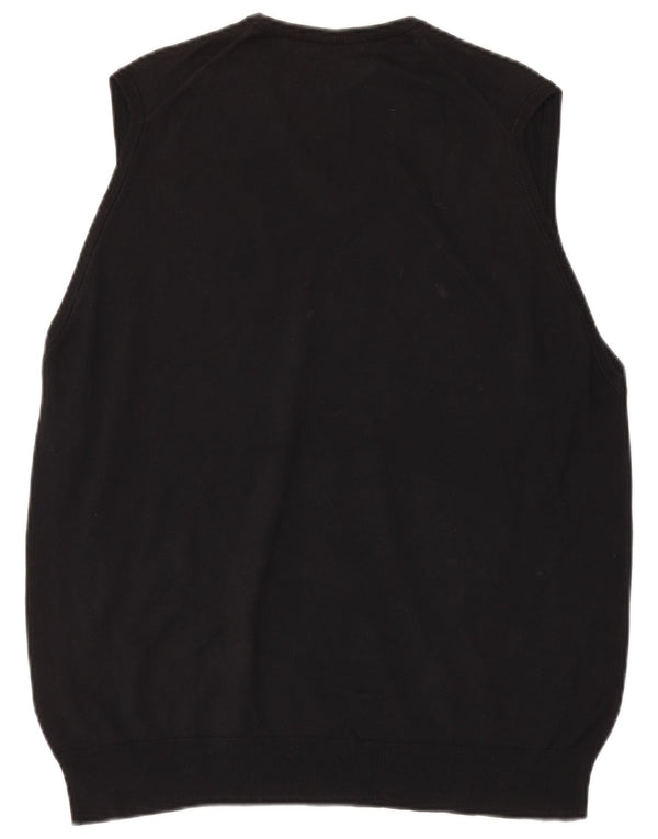 MARKS & SPENCER Mens Vest Tank Top UK 41/43 Large Black Cotton