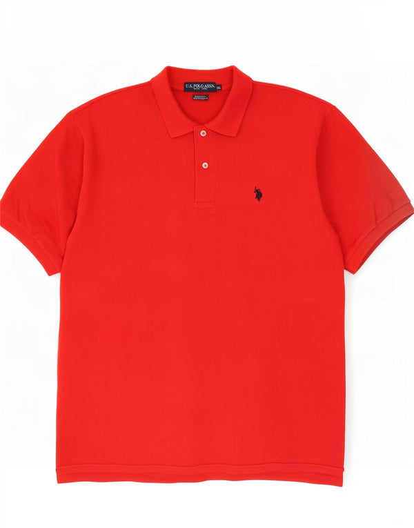 U.S. Polo Assn. Mens Polo Shirt 2XL Red Cotton