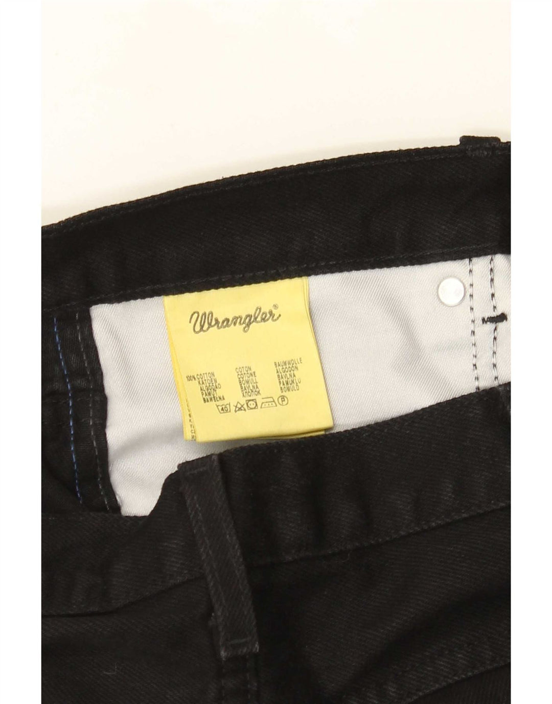 Wrangler Mens Regular Straight Jeans W38 L32 Black Cotton