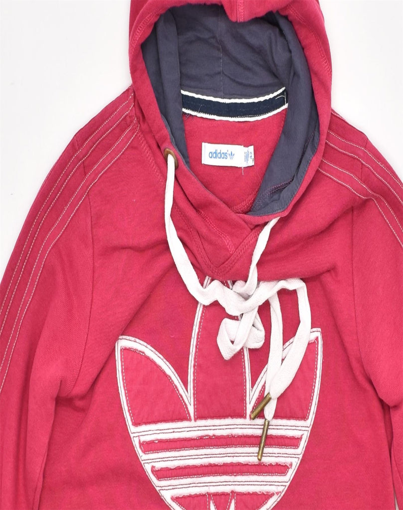 ADIDAS Womens Graphic Hoodie Jumper IT 42 Medium Pink Cotton | Vintage | Thrift | Second-Hand | Used Clothing | Messina Hembry 