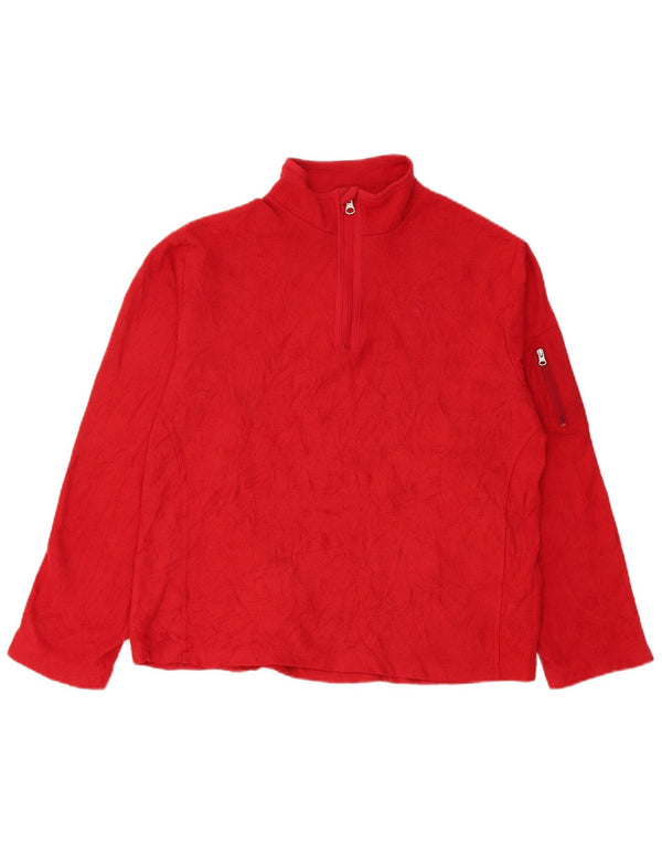 Starter Womens Zip Neck Fleece Jumper UK 20 2XL Red Polyester