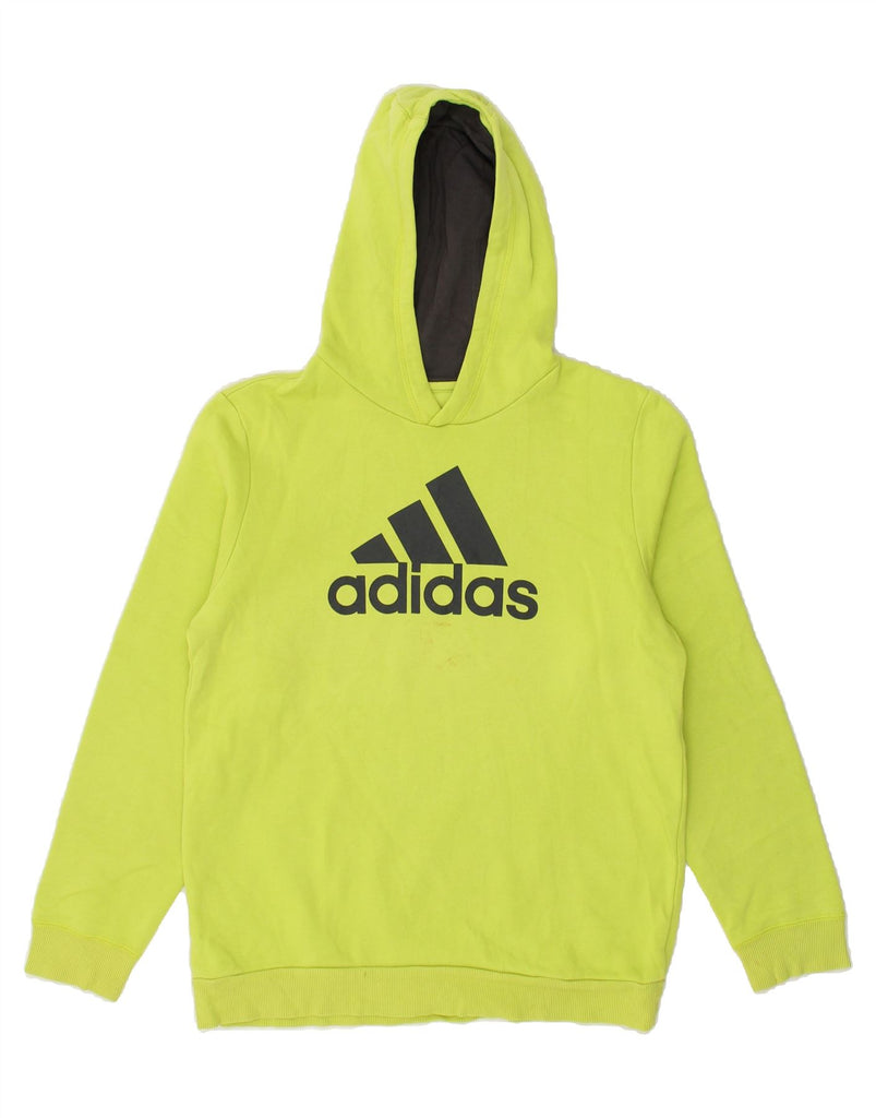 ADIDAS Boys Graphic Hoodie Jumper 15-16 Years Green Cotton | Vintage Adidas | Thrift | Second-Hand Adidas | Used Clothing | Messina Hembry 