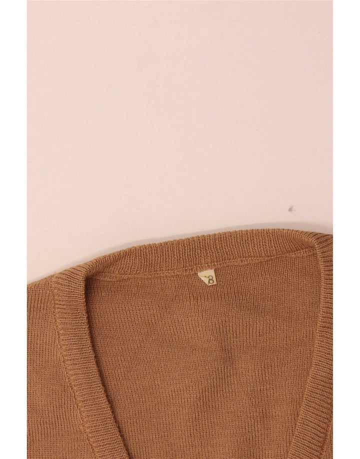 Vintage Mens Vest Tank Top IT 48 Medium Beige Wool
