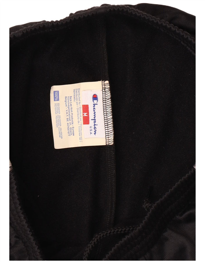 CHAMPION Mens Graphic Tracksuit Trousers Medium  Black Polyester