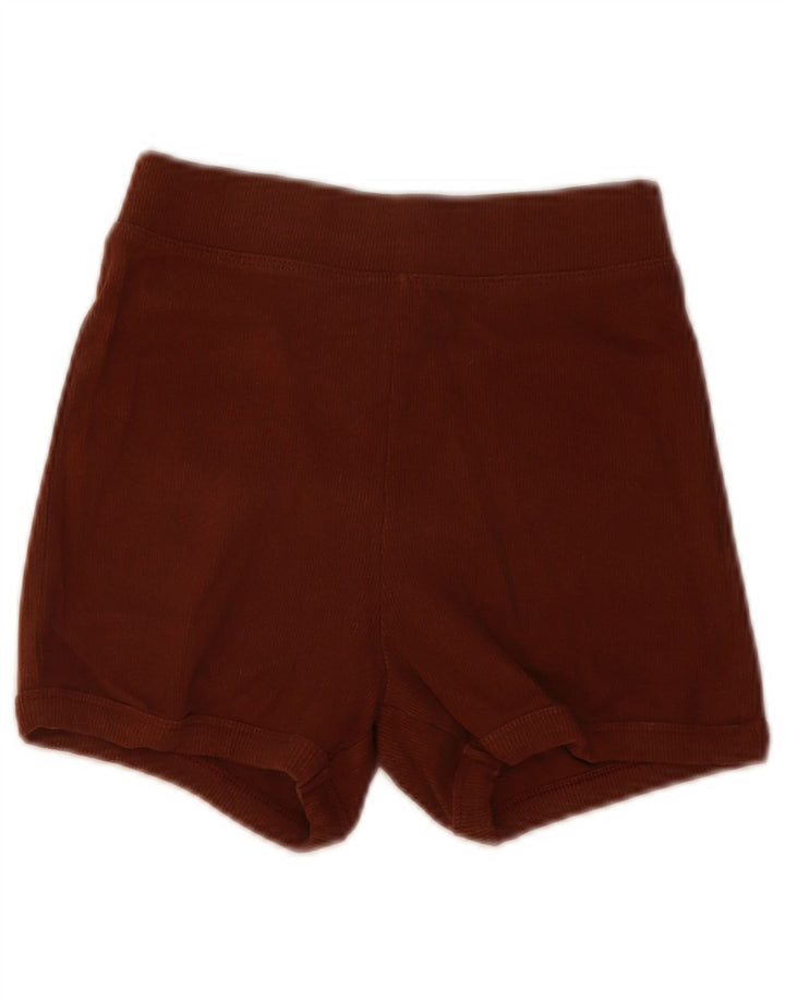 ZARA Womens Sport Shorts Uk 8 Small  Brown Cotton