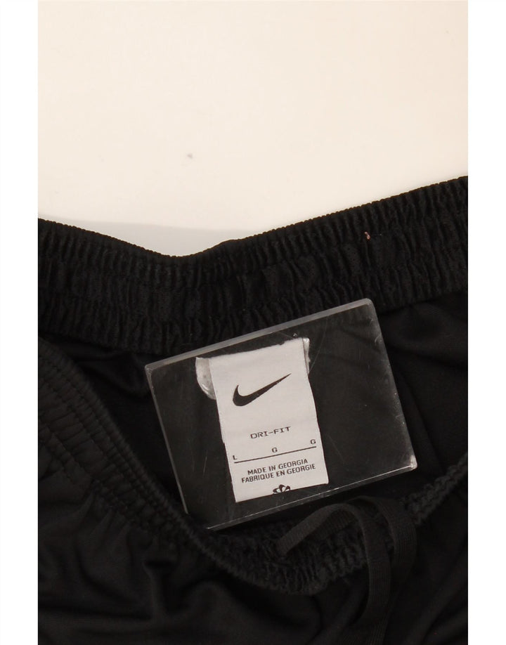 NIKE Mens Dri Fit Tracksuit Trousers Large Black Colourblock