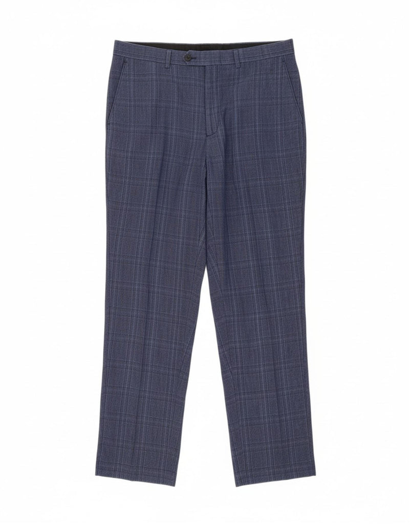 RALPH LAUREN Mens Straight Suit Trousers W36 L32 Blue Check Linen Vintage Ralph Lauren and Second-Hand Ralph Lauren from Messina Hembry 