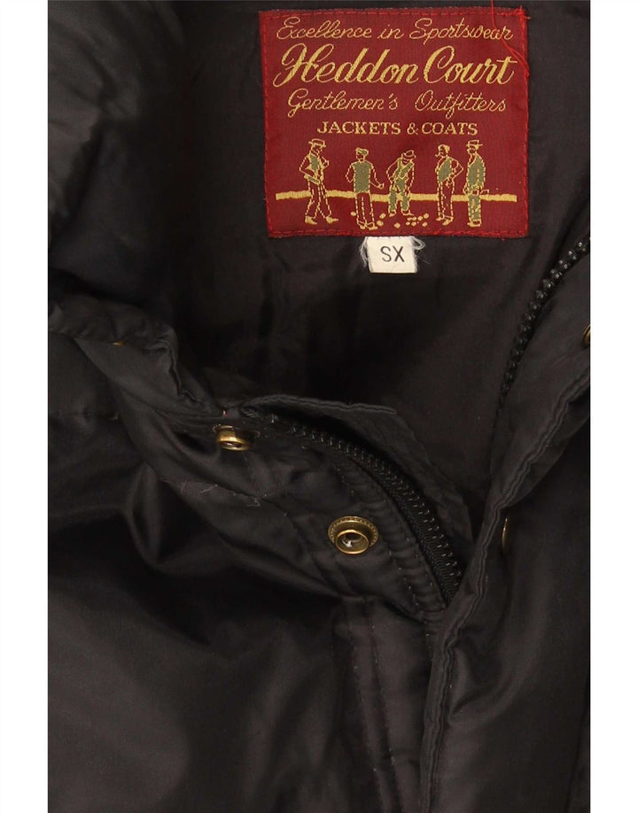 Vintage Womens Oversized Padded Coat UK 6 XS Black Nylon