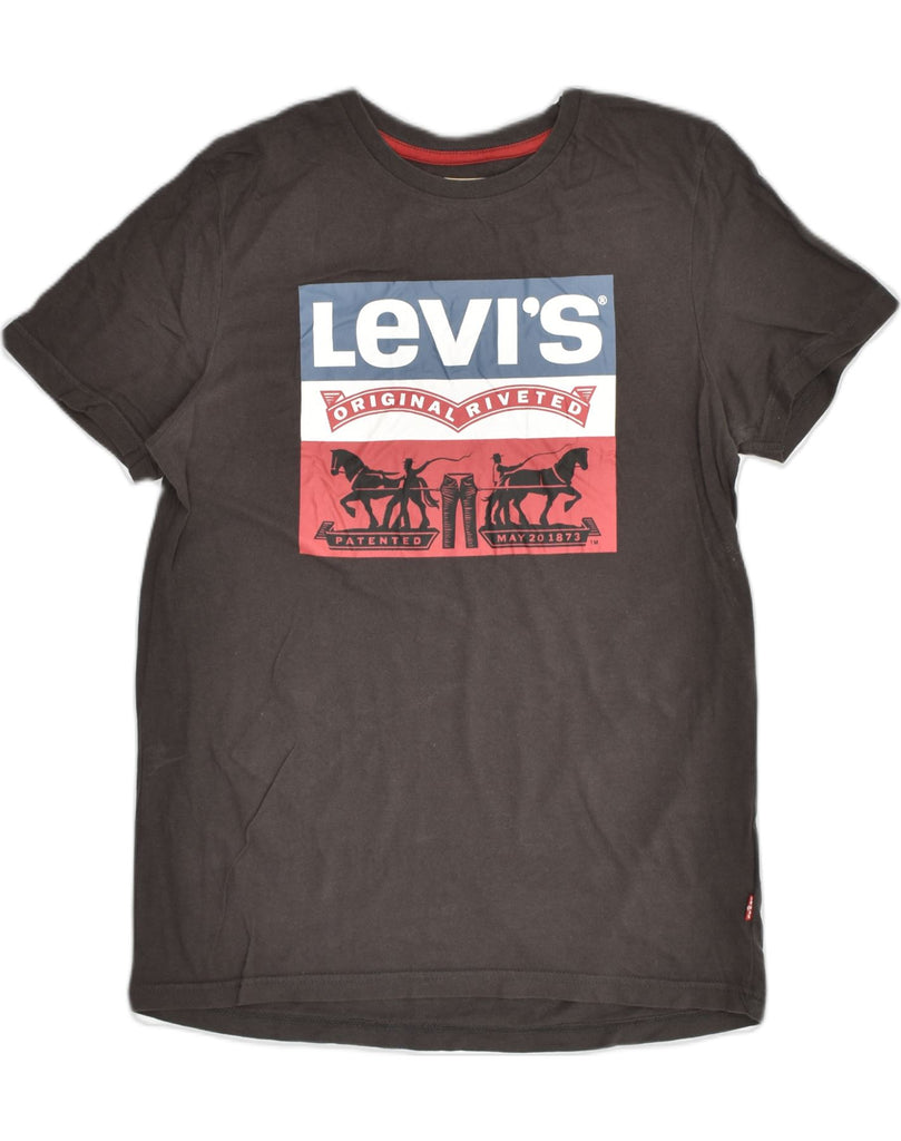 LEVI'S Boys Graphic T-Shirt Top 15-16 Years Black Cotton | Vintage Levi's | Thrift | Second-Hand Levi's | Used Clothing | Messina Hembry 