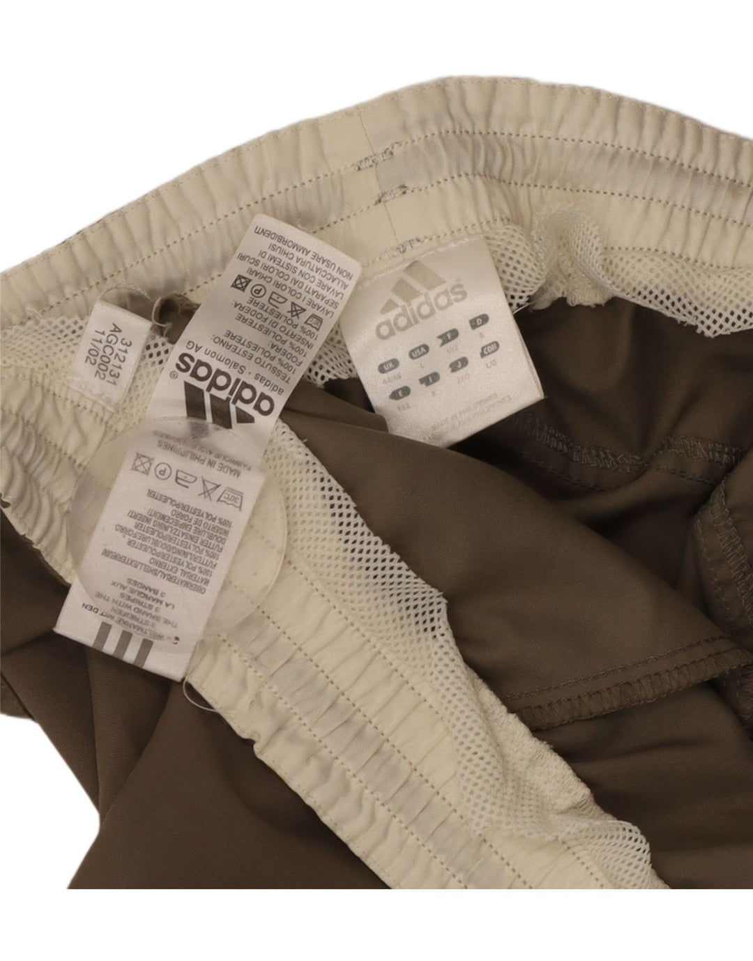 ADIDAS Mens Tracksuit Trousers UK 44/46 Large  Beige Polyester