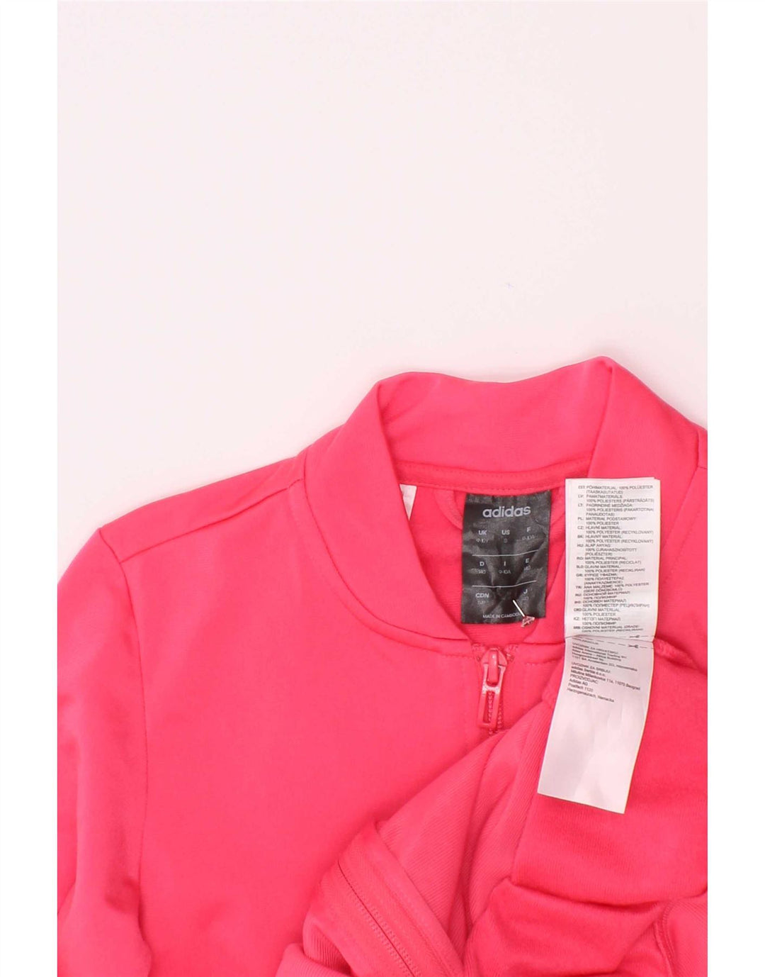 Adidas Girls Graphic Tracksuit Top Jacket 9-10 Years Pink Polyester