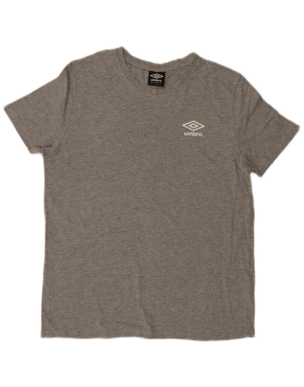 Umbro Mens T-Shirt Top Large Grey Cotton