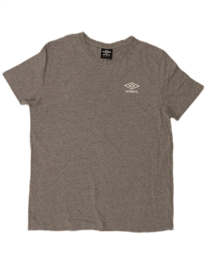 Umbro Mens T-Shirt Top Large Grey Cotton