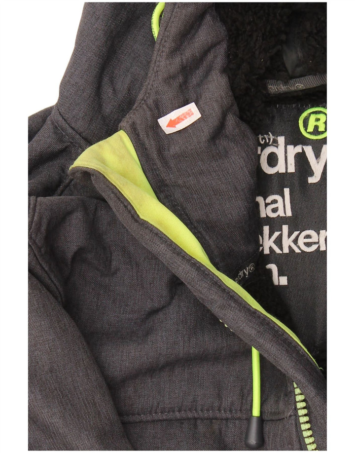 Superdry Womens Windtrekker Windbreaker Jacket UK 16 Large Grey Polyester