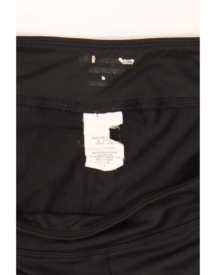Champion Womens Capri Leggings Large Black Colourblock Polyester