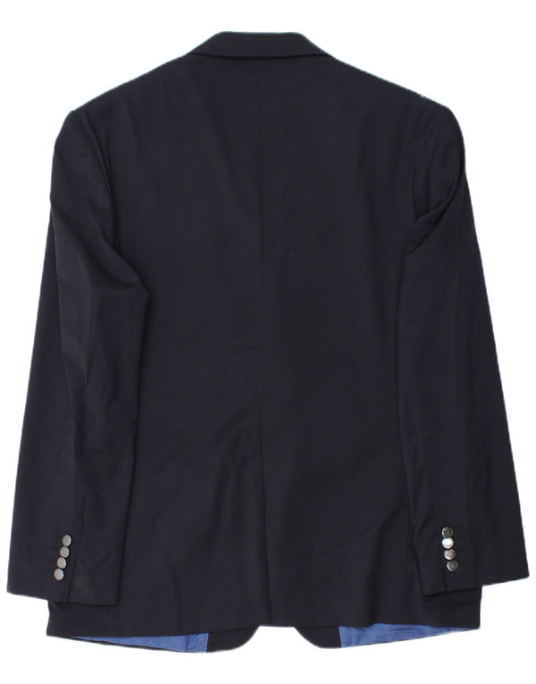 Marks & Spencer Mens 2 Button Blazer Jacket UK 42 XL Navy Blue Polyester