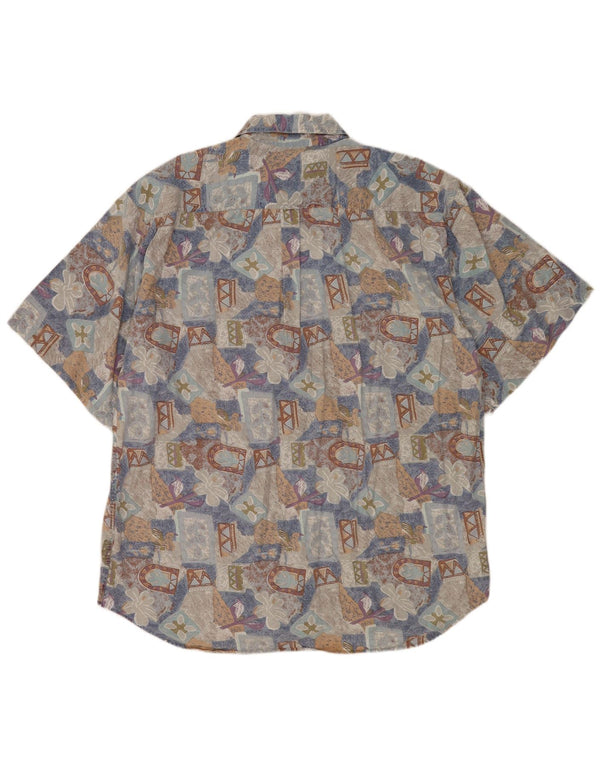 FILA Mens Short Sleeve Shirt 2XL Multicoloured Floral Cotton