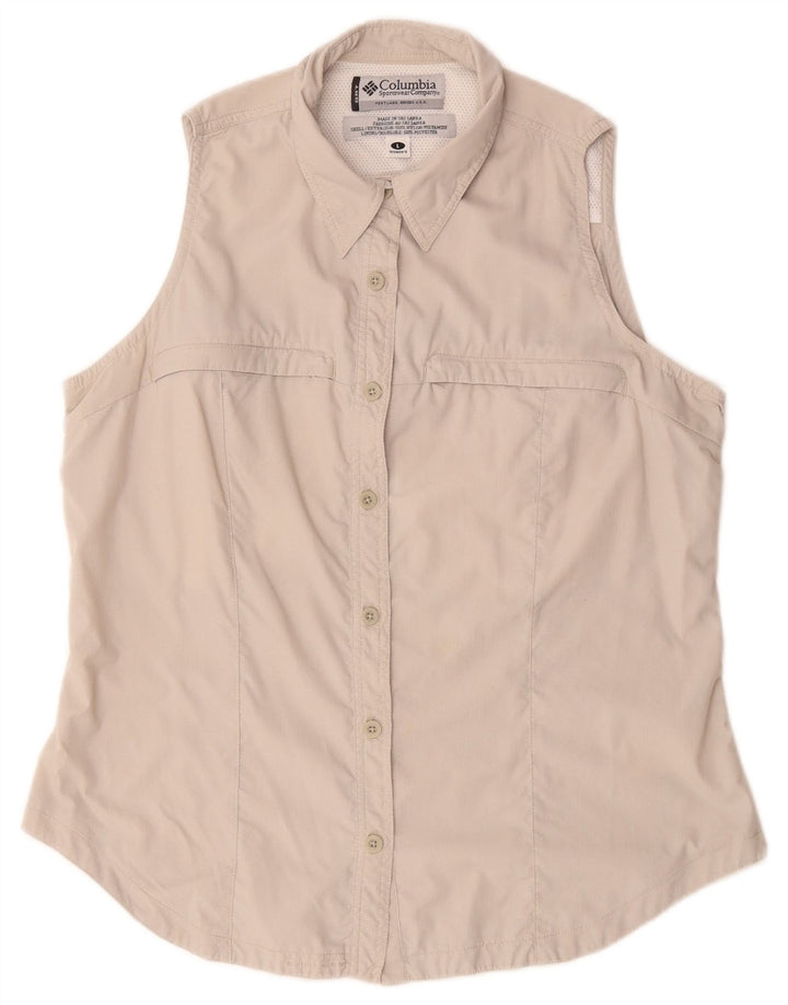 Columbia Womens Sleeveless Shirt UK 16 Large Beige