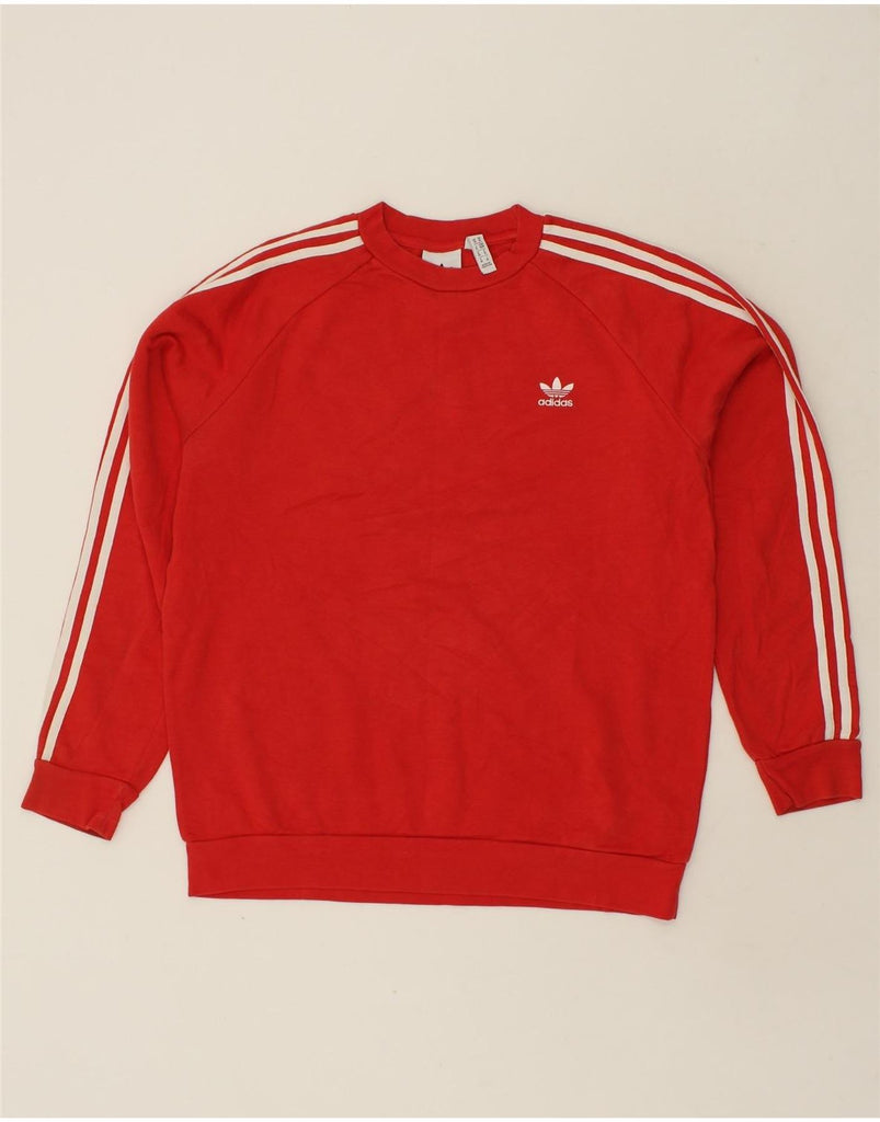 ADIDAS Mens Sweatshirt Jumper Medium Red Cotton | Vintage Adidas | Thrift | Second-Hand Adidas | Used Clothing | Messina Hembry 
