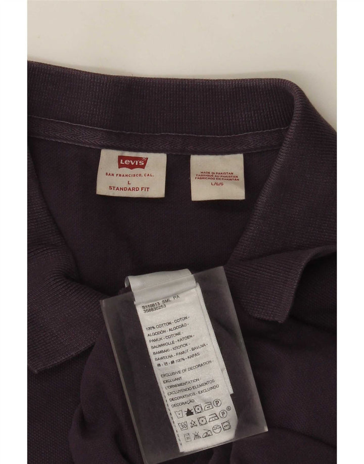 Levi's Mens Standard Fit Polo Shirt Large Purple Cotton
