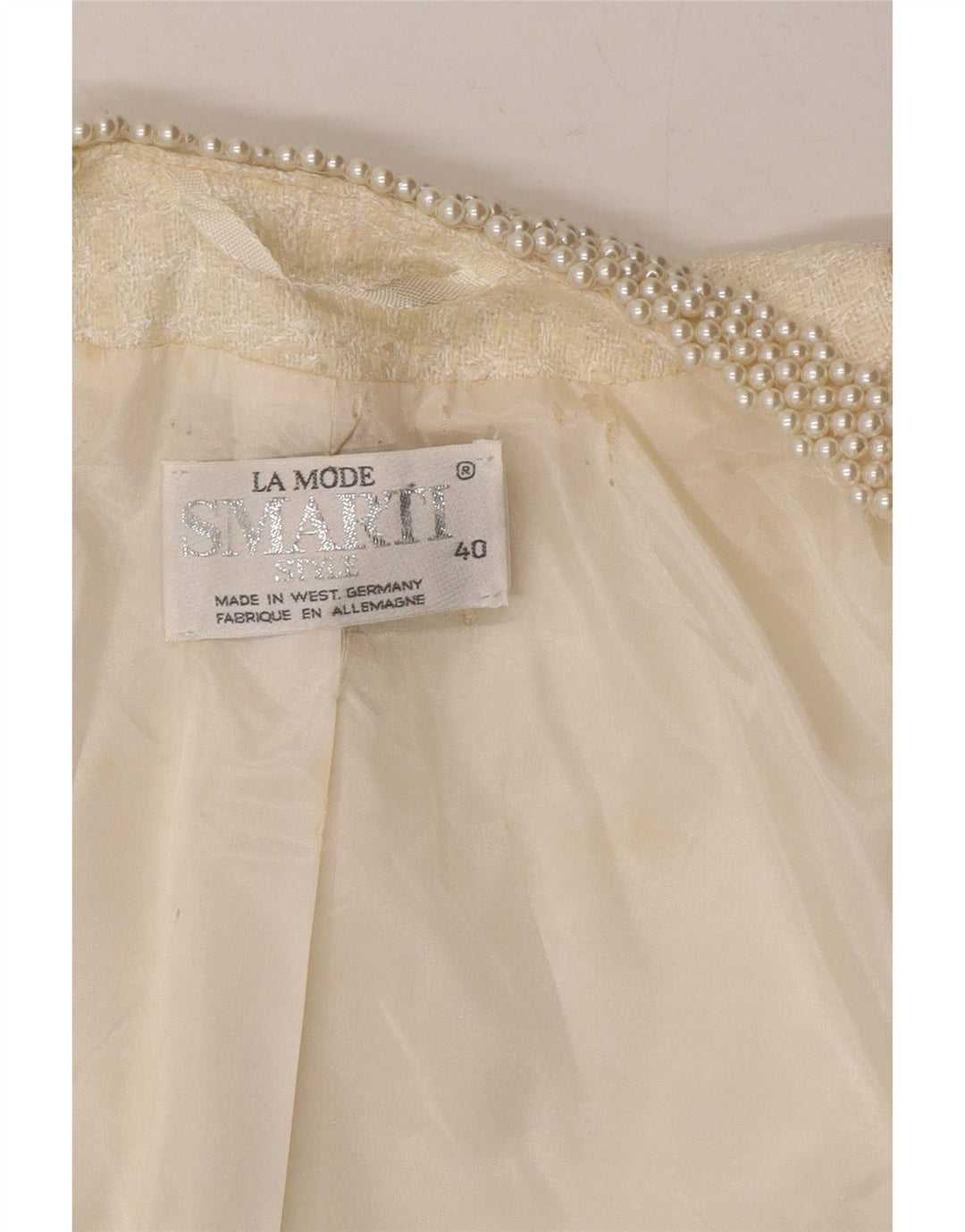 LA MODE SMARTI Womens Blazer Jacket EU 40 Medium Off White Vintage La Mode Smarti and Second-Hand La Mode Smarti from Messina Hembry 