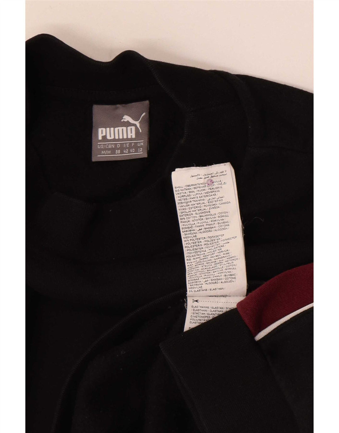Puma Womens Sweatshirt Jumper UK 12 Medium Black Colourblock Cotton