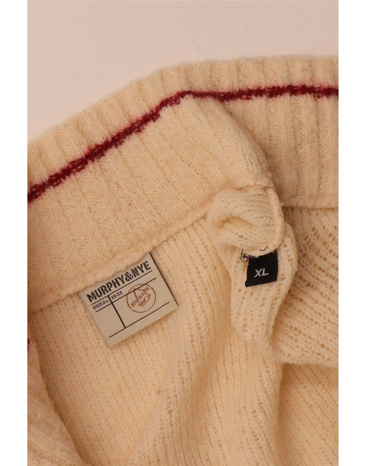 Murphy & Nye Mens Cardigan Sweater XL Off White