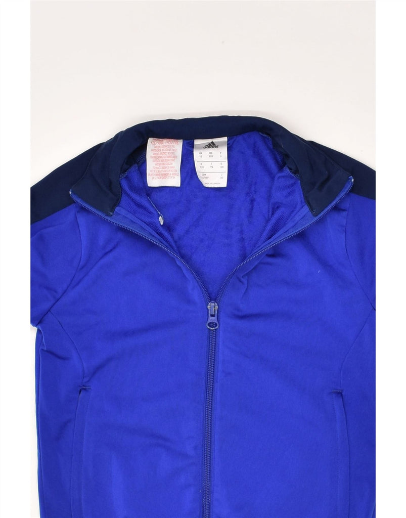 ADIDAS Boys Tracksuit Top Jacket 7-8 Years Blue Colourblock | Vintage Adidas | Thrift | Second-Hand Adidas | Used Clothing | Messina Hembry 