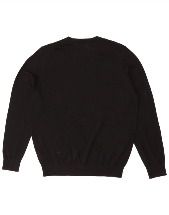 Autograph  Mens Crew Neck Jumper Sweater Large Black Merino Wool