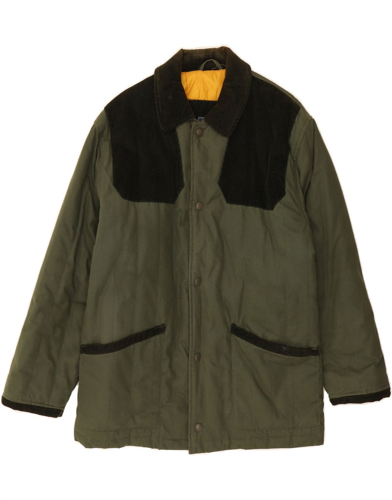 VINTAGE Mens Windbreaker Jacket UK 38 Medium Green Colourblock Polyester Vintage Vintage and Second-Hand Vintage from Messina Hembry 