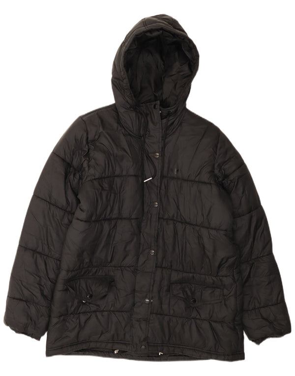 Adidas Womens Hooded Padded Jacket EU 40 Medium Black Polyester