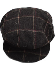 PANIZZA Mens Flat Cap Size 57 Medium Grey Check Wool