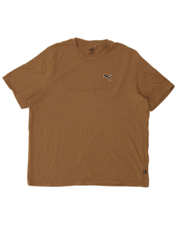 Puma Mens T-Shirt Top 2XL Beige Cotton