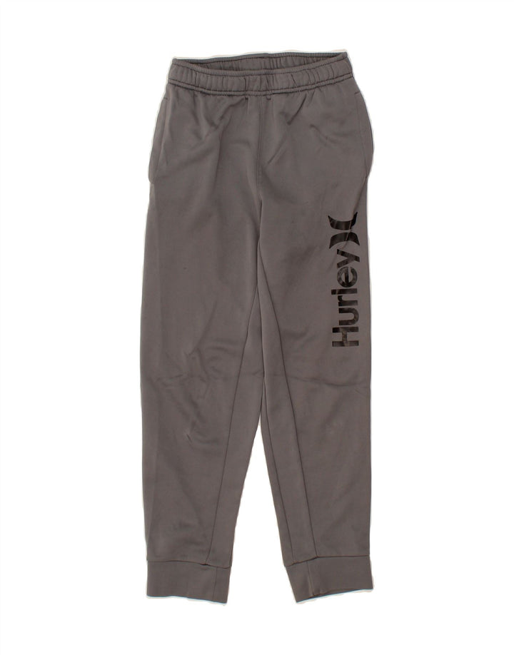 HURLEY Boys Graphic Tracksuit Trousers Joggers 10-11 Years Medium Grey Vintage Hurley and Second-Hand Hurley from Messina Hembry 