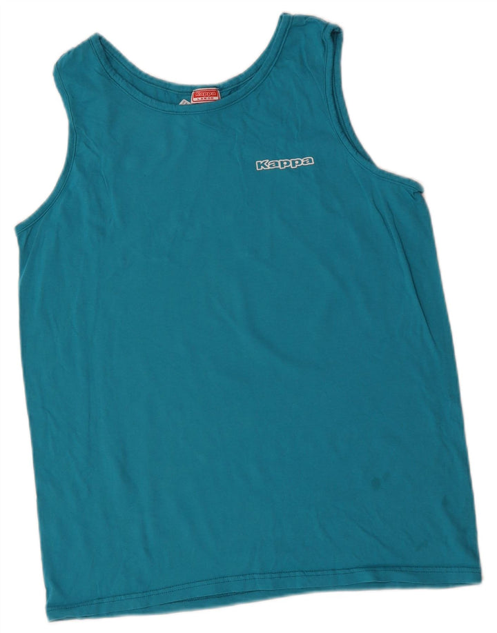 Kappa Womens Vest Top UK 14 Large Blue Cotton
