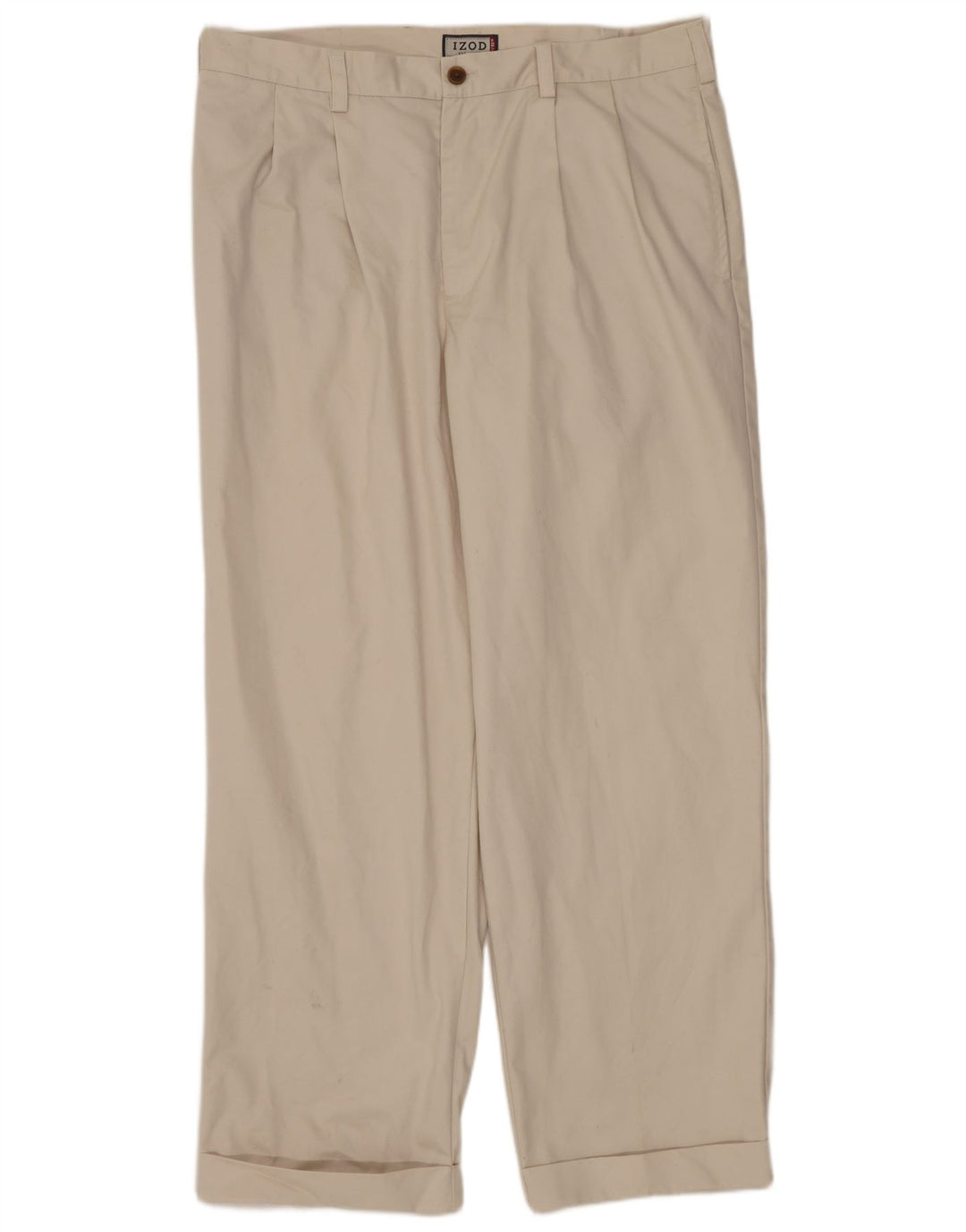 IZOD Mens Pegged Chino Trousers W36 L32 Beige Cotton