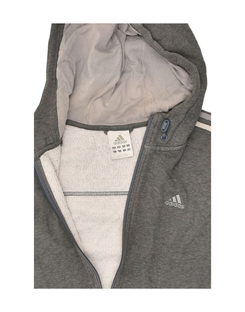 ADIDAS Mens Zip Hoodie Sweater UK 38/40 Medium Grey Cotton | Vintage Adidas | Thrift | Second-Hand Adidas | Used Clothing | Messina Hembry 