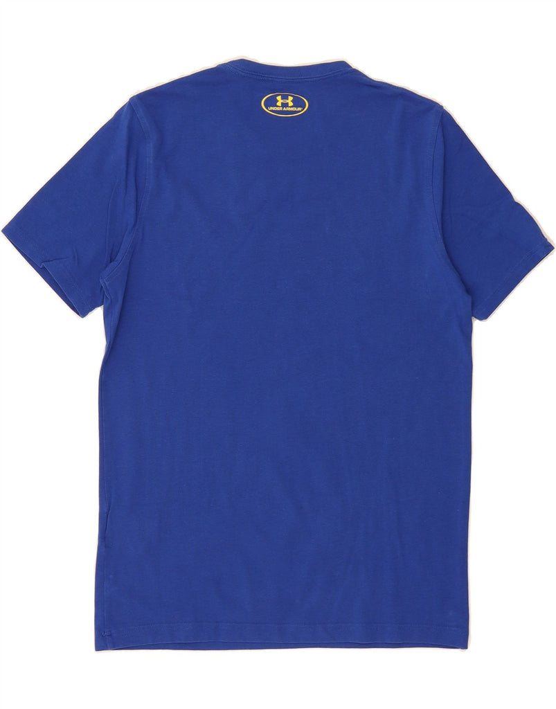 UNDER ARMOUR Mens Heat Gear Graphic T-Shirt Top XS Blue Cotton Vintage Under Armour and Second-Hand Under Armour from Messina Hembry 